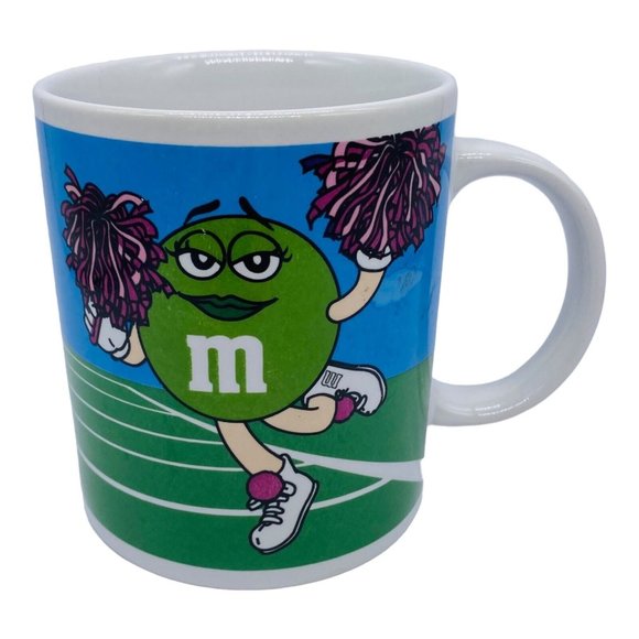 VTG M&M Sports Mug Blue Football Fan and Green Cheerleader Galerie 2003 - Picture 2 of 6